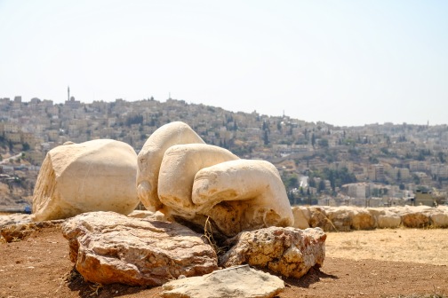 The hand of Hercules within the Temple of Hercules.